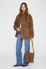Elly Medium Bucket Bag Suede - Tobacco