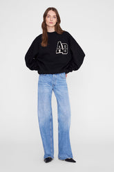 Miles Oversized Sweatshirt Letterman - Black