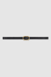 Small Signature Link Belt - Black With Gold