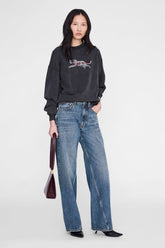 Spencer Sweatshirt Leopard - Washed Black