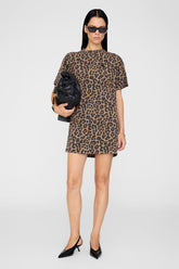 Beth Mini Dress - Black And Brown Leopard