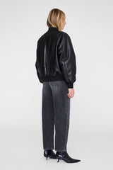 Leon Bomber - Black Recycled Leather