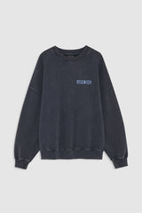 Miles Sweatshirt Palm - Washed Black