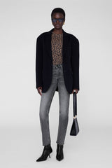 Sylvie Long Sleeve Tee - Black And Brown Leopard