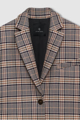 Quinn Blazer - Beige And Navy Checks