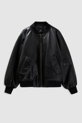Leon Bomber - Black Recycled Leather