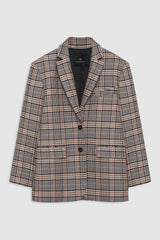 Quinn Blazer - Beige And Navy Checks